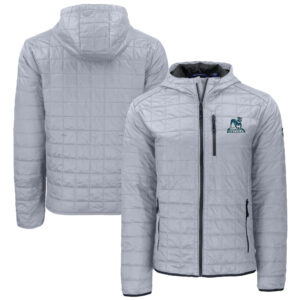 Men's Cutter & Buck  Gray Citadel Bulldogs Vault Rainier Primaloft Eco Full-Zip Hooded Jacket
