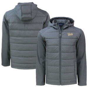 Men's Cutter & Buck  Gray Vanderbilt Commodores Vault Evoke Hybrid Eco Softshell Recycled Full-Zip Hooded Jacket