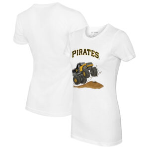 Women's Tiny Turnip  White Pittsburgh Pirates Monster Truck T-Shirt