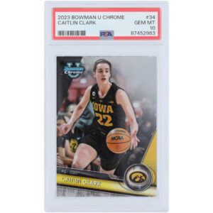 Caitlin Clark Iowa Hawkeyes 2023 Bowman Chrome U #34 PSA Authenticated 10 Rookie Card