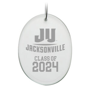 JU Dolphins Class of 2024 2.75'' x 3.75'' Glass Oval Ornament