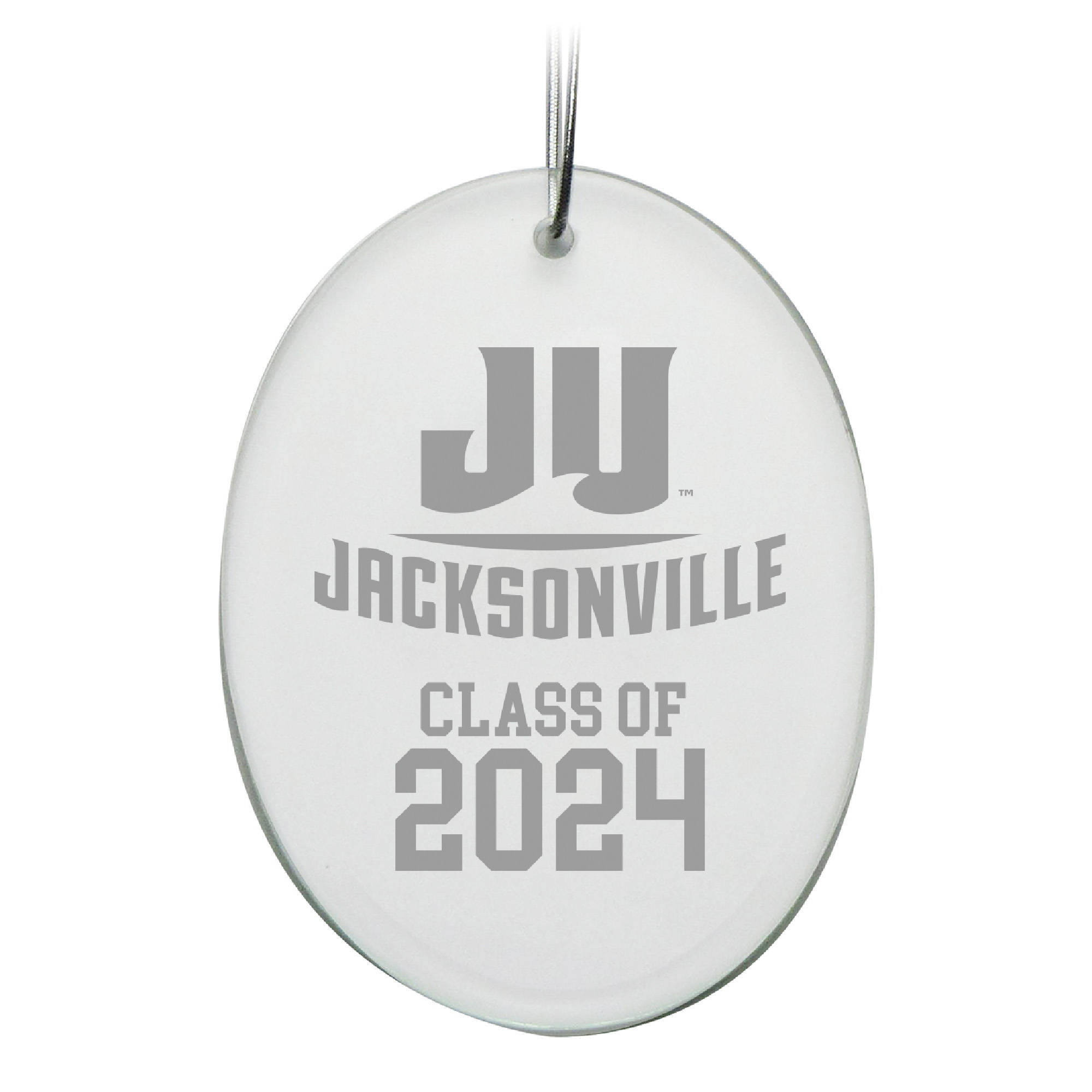 JU Dolphins Class of 2024 2.75'' x 3.75'' Glass Oval Ornament