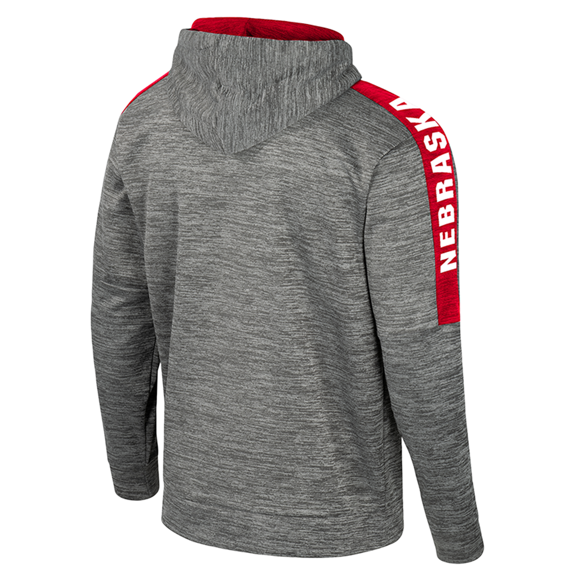 Men's Colosseum Heather Gray Nebraska Huskers Dozer Pullover Hoodie - Image 4