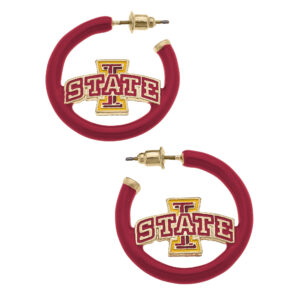 Women's Iowa State Cyclones Enamel Logo Open Hoop Earring