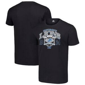 Men's Starter Black Detroit Lions ‘80s Inspired T-Shirt