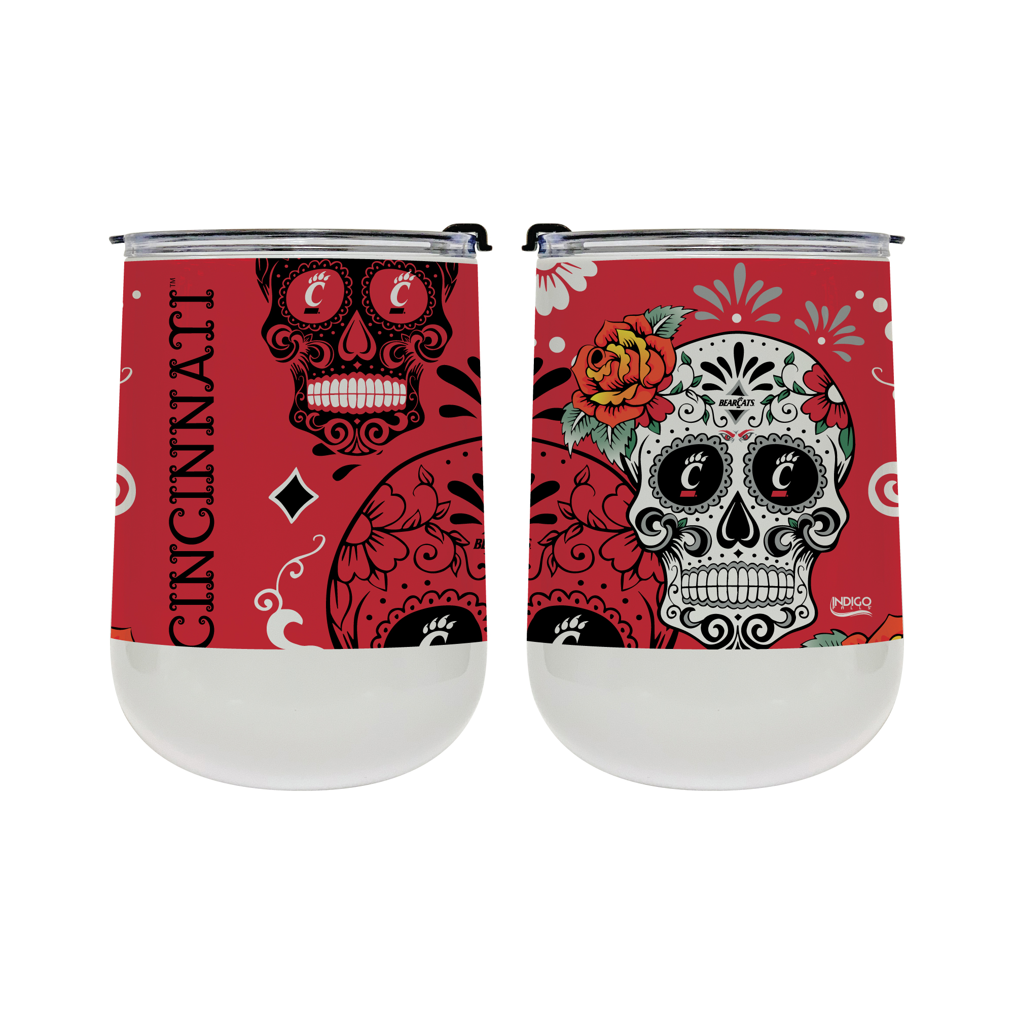 Cincinnati Bearcats 18oz. Dia De Los Muertos Tumbler