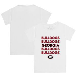 Infant Tiny Turnip White Georgia Bulldogs Stacked T-Shirt