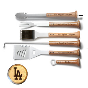 Baseball BBQ Los Angeles Dodgers 6-Piece BBQ Tools Grill Set