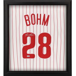 Alec Bohm Philadelphia Phillies Autographed Framed White Nike Replica Jersey Shadowbox