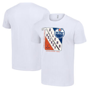Men's Starter White Edmonton Oilers Shield Graphic T-Shirt