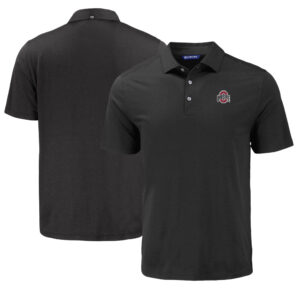 Men's Cutter & Buck Black Ohio State Buckeyes Coastline Epic Comfort Eco Recycled Polo