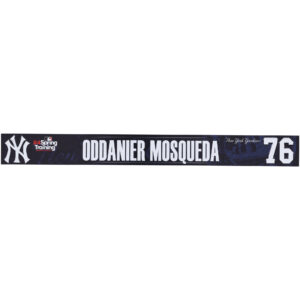 Oddanier Mosqueda New York Yankees Player-Issued #76 Navy Nameplate from 2024 MLB Spring Training