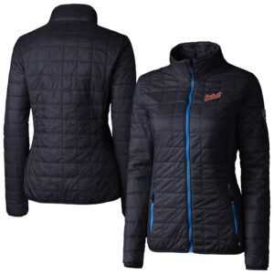 Women's Cutter & Buck Navy Detroit Tigers Rainier PrimaLoft Eco Insulated Full-Zip Puffer Jacket