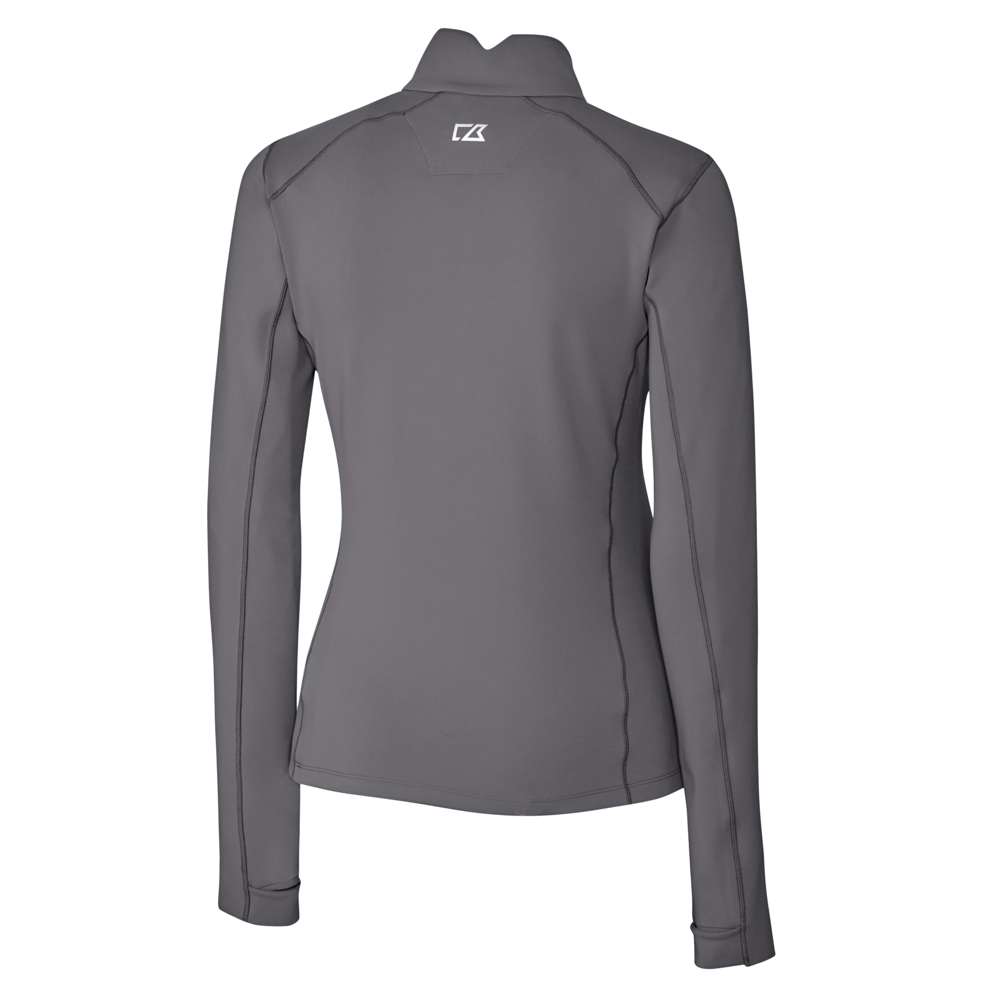 Women's Cutter & Buck Gray Atlanta Braves Traverse Stretch Quarter-Zip Pullover Top - Image 4