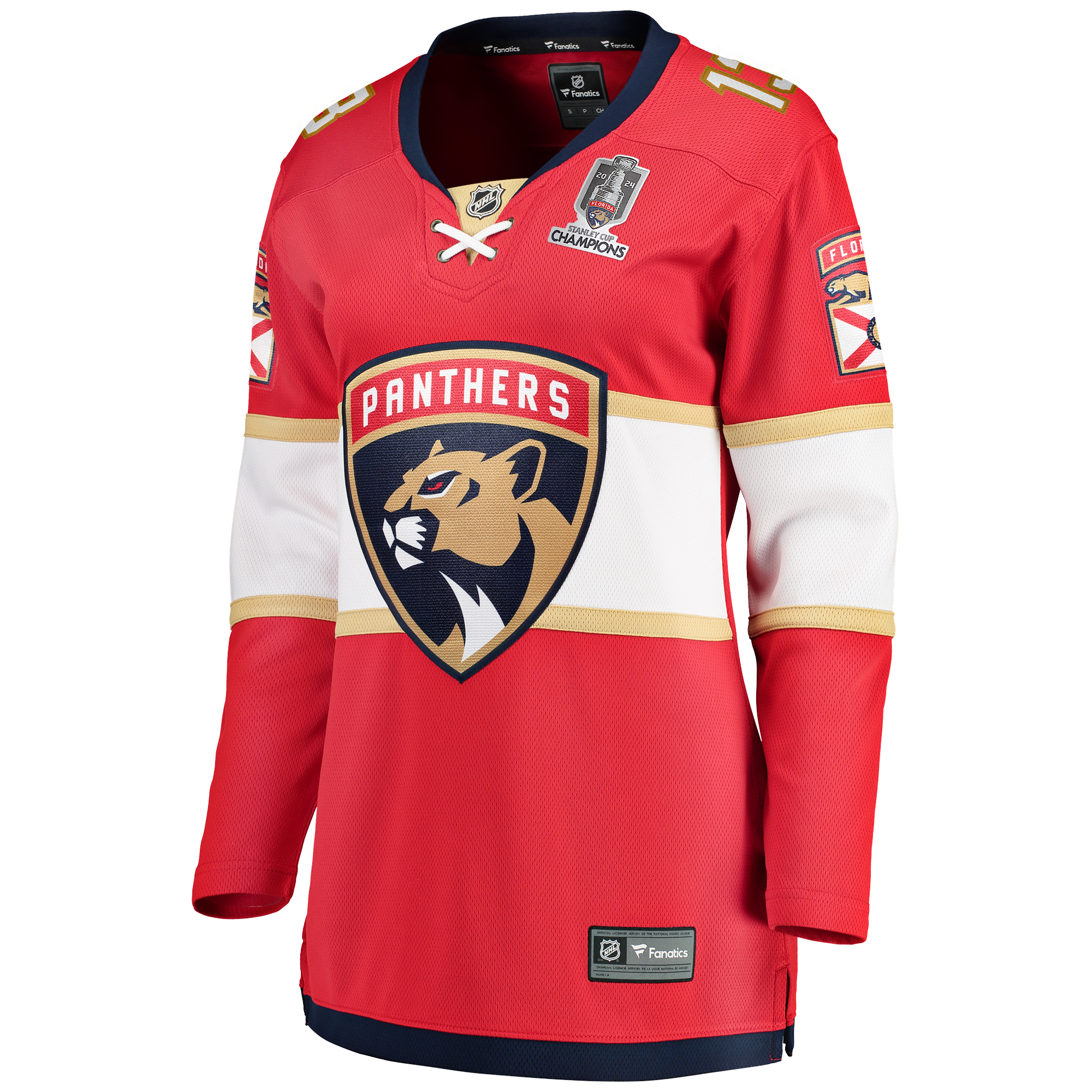 Women's Fanatics Sam Reinhart Red Florida Panthers Home 2024 Stanley Cup Champions Breakaway Player Jersey - Image 8