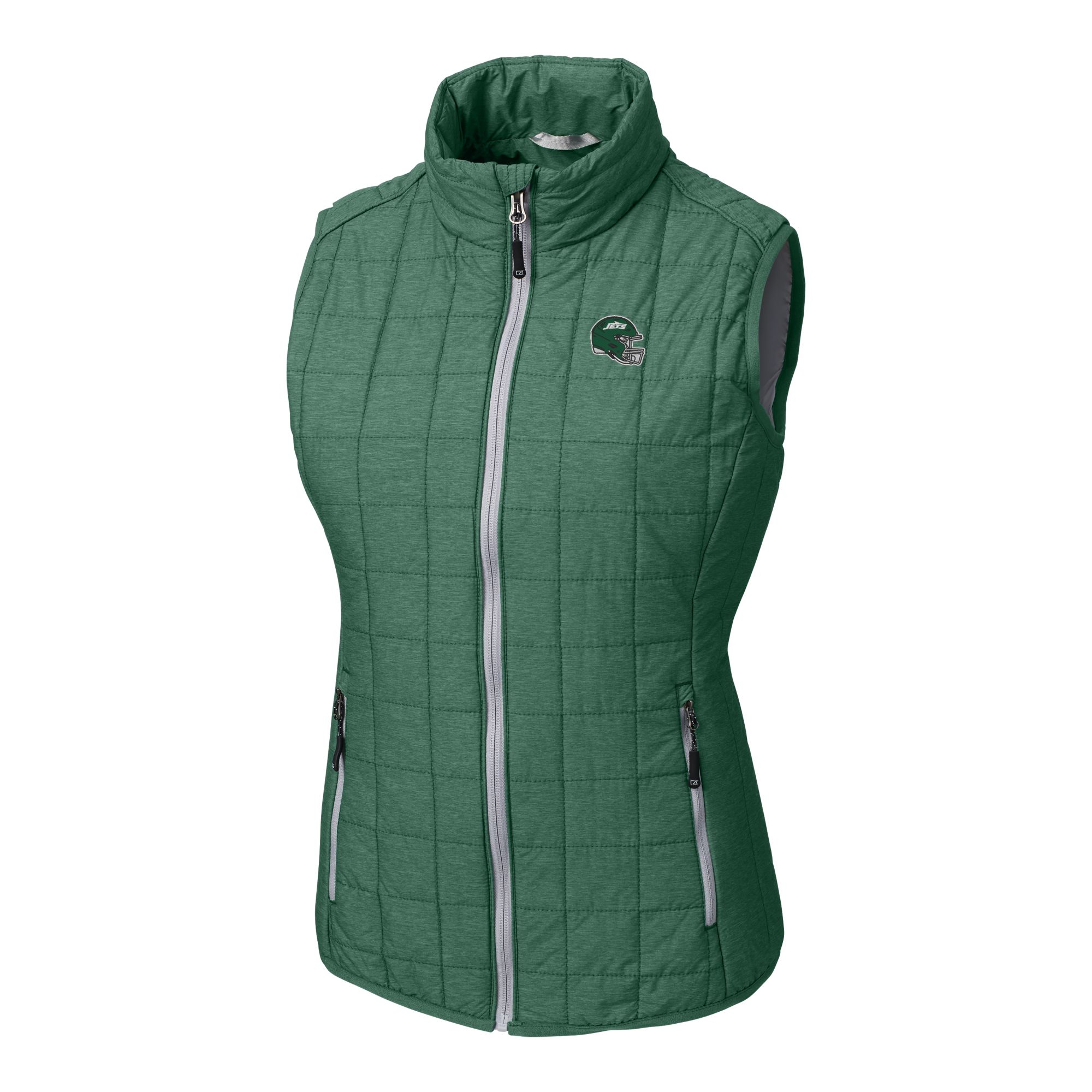 Women's Cutter & Buck Hunter Green New York Jets Helmet Rainier PrimaLoft Eco Insulated Full-Zip Printed Puffer Vest - Image 6