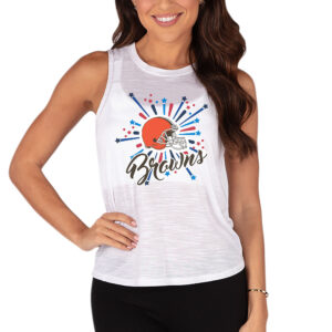 Women's Concepts Sport White Cleveland Browns Infuse Knit Tank Top