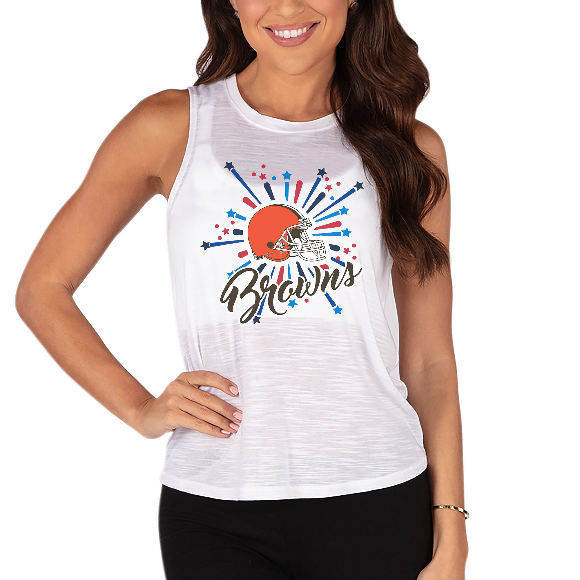 Women's Concepts Sport White Cleveland Browns Infuse Knit Tank Top
