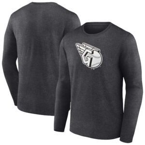 Men's Charcoal Cleveland Guardians Monochrome Long Sleeve T-Shirt
