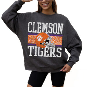Women's Gameday Couture Charcoal Clemson Tigers Premium Fleece Pullover Sweatshirt