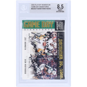Joe Namath & Don Maynard New York Jets Autographed 2000 Playoff Momentum Game Day Signatures #GDS37 #11/25 BGS Authenticated 8.5 Card