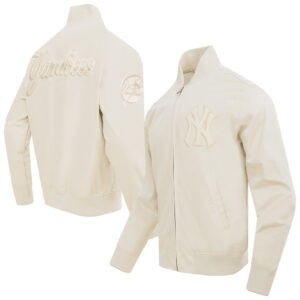 Men's Pro Standard Cream New York Yankees Neutral Twill Full-Zip Jacket