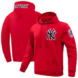 Men's Pro Standard Red New York Yankees Classic Chenille Pullover Hoodie
