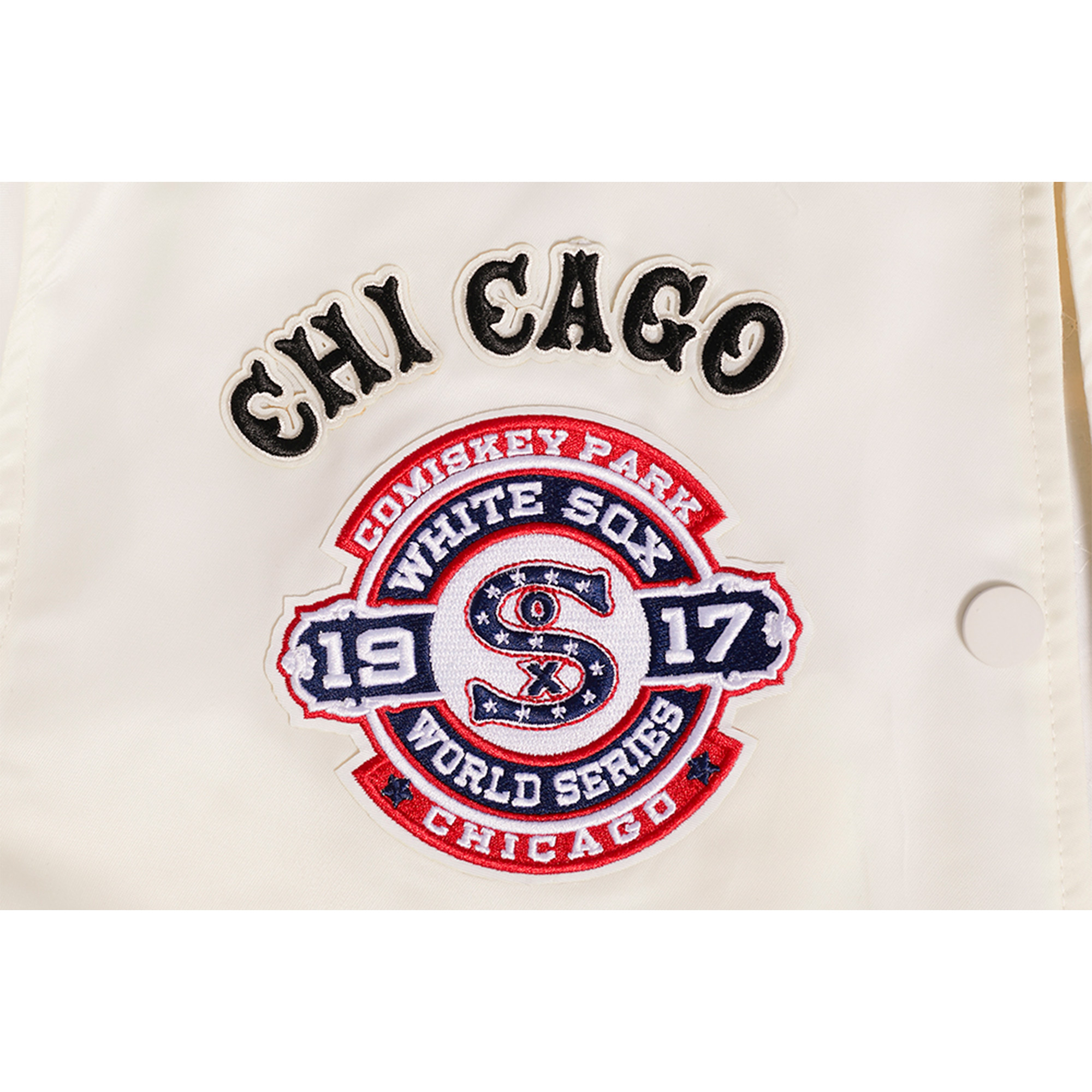 Women's Pro Standard Cream Chicago White Sox Retro Classic Satin Full-Snap Jacket - Image 4