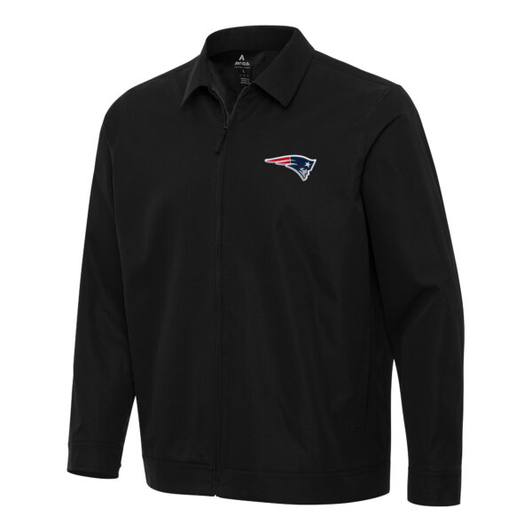 Men's Antigua Black New England Patriots Pivot Full-Zip Jacket