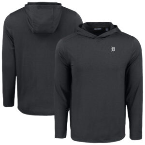 Men's Cutter & Buck Black Detroit Tigers Coastline Epic Comfort Eco Recycled Long Sleeve Hoodie T-Shirt