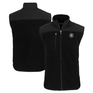 Men's Cutter & Buck Black Houston Astros Big & Tall Cascade Eco Sherpa Fleece Full-Zip Vest