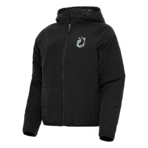 Women's Antigua Black Minnesota United FC Universe Raglan Full-Zip Jacket