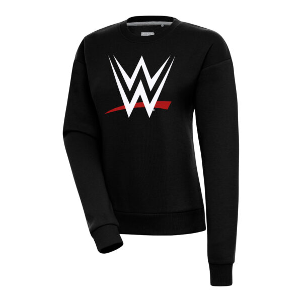 Women's Antigua Black WWE Victory Pullover Sweatshirt