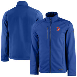 Men's Cutter & Buck Royal Denver Broncos Evoke Eco Softshell Recycled Full-Zip Jacket