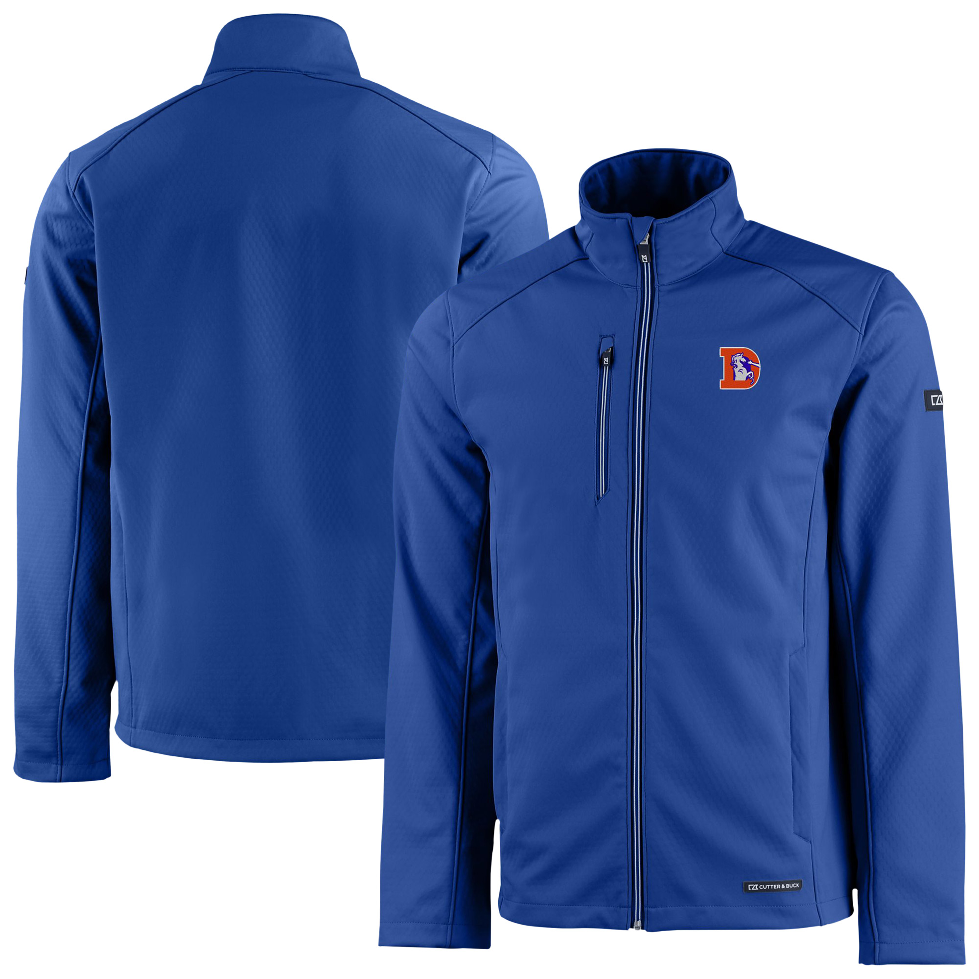 Men's Cutter & Buck Royal Denver Broncos Evoke Eco Softshell Recycled Full-Zip Jacket