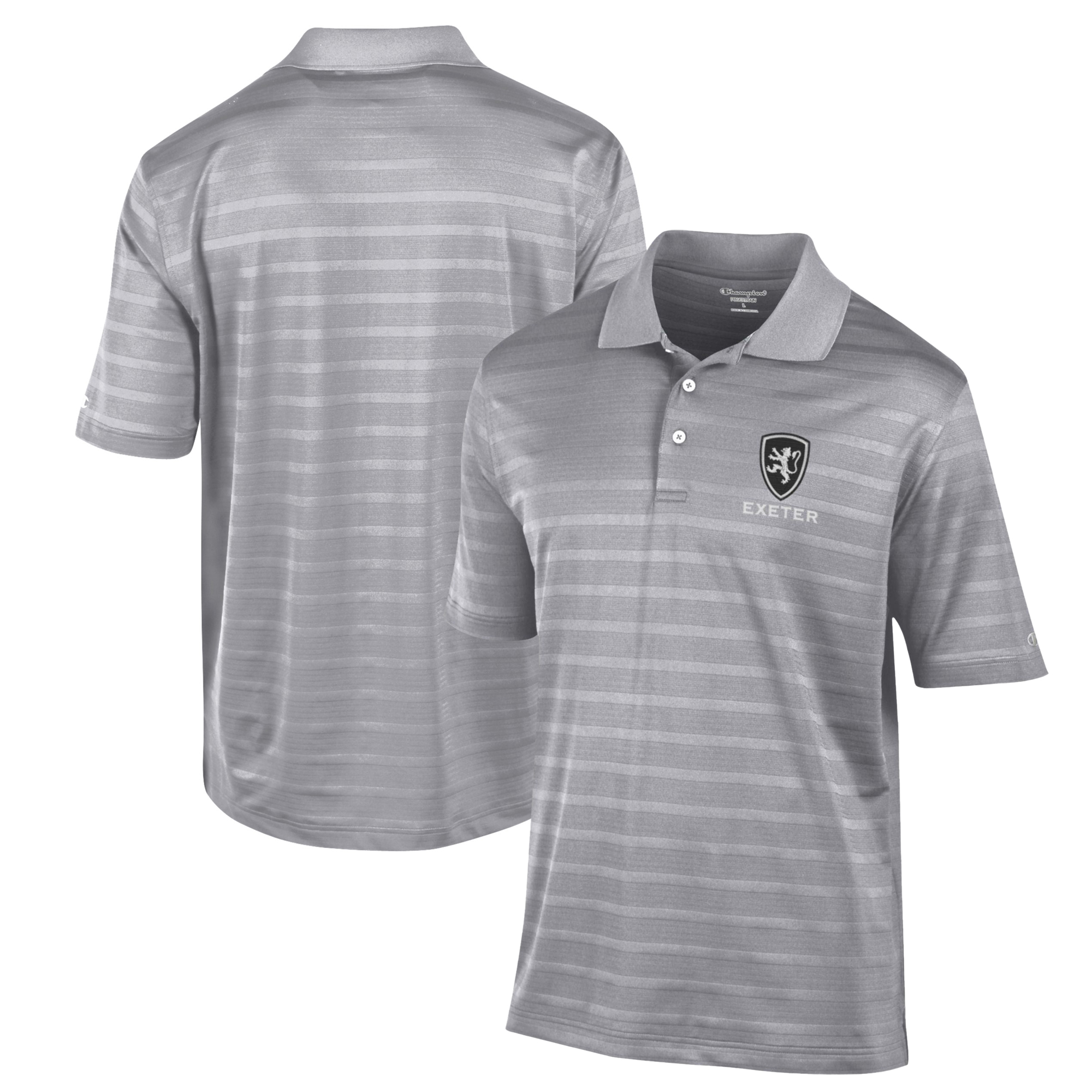 Men's Champion Gray Phillips Exeter Academy Big Red Textured Solid Polo