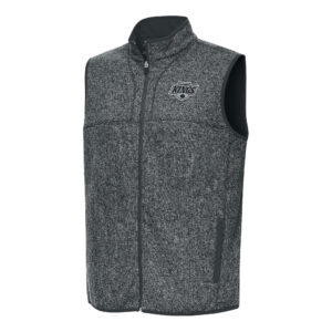 Men's Antigua Heather Gray Los Angeles Kings Fortune Full-Zip Vest