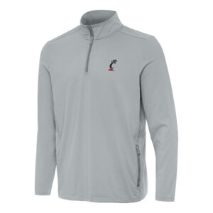 Men's Antigua  Gray Cincinnati Bearcats Perilous Quarter-Zip Sweatshirt