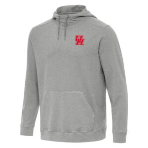 Men's Antigua Heather Gray Houston Cougars Cloud Pullover Hoodie