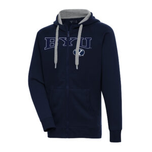Men's Antigua Navy BYU Cougars Big & Tall Victory Raglan Full-Zip Hoodie Jacket
