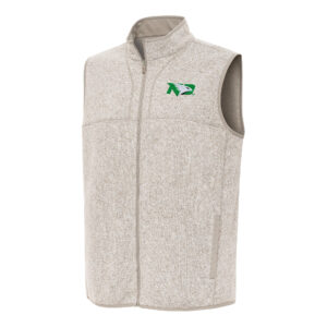 Men's Antigua Heather Oatmeal North Dakota Fortune Full-Zip Vest