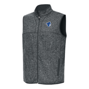 Men's Antigua Heather Charcoal Seton Hall Pirates Fortune Full-Zip Vest