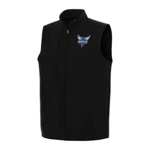 Men's Antigua Black Charlotte Hornets Regard Full-Zip Vest