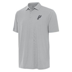 Men's Antigua Gray San Antonio Spurs Era Polo