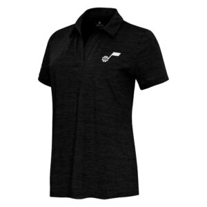 Women's  Antigua Heather Black Utah Jazz Layout V-Neck Polo