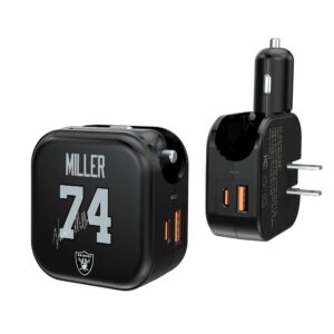 Keyscaper Kolton Miller Las Vegas Raiders Ready 2-in-1 USB Charger