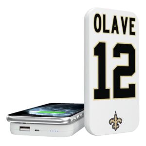 Keyscaper Chris Olave White New Orleans Saints 5000 mAh Wireless Charging Bank