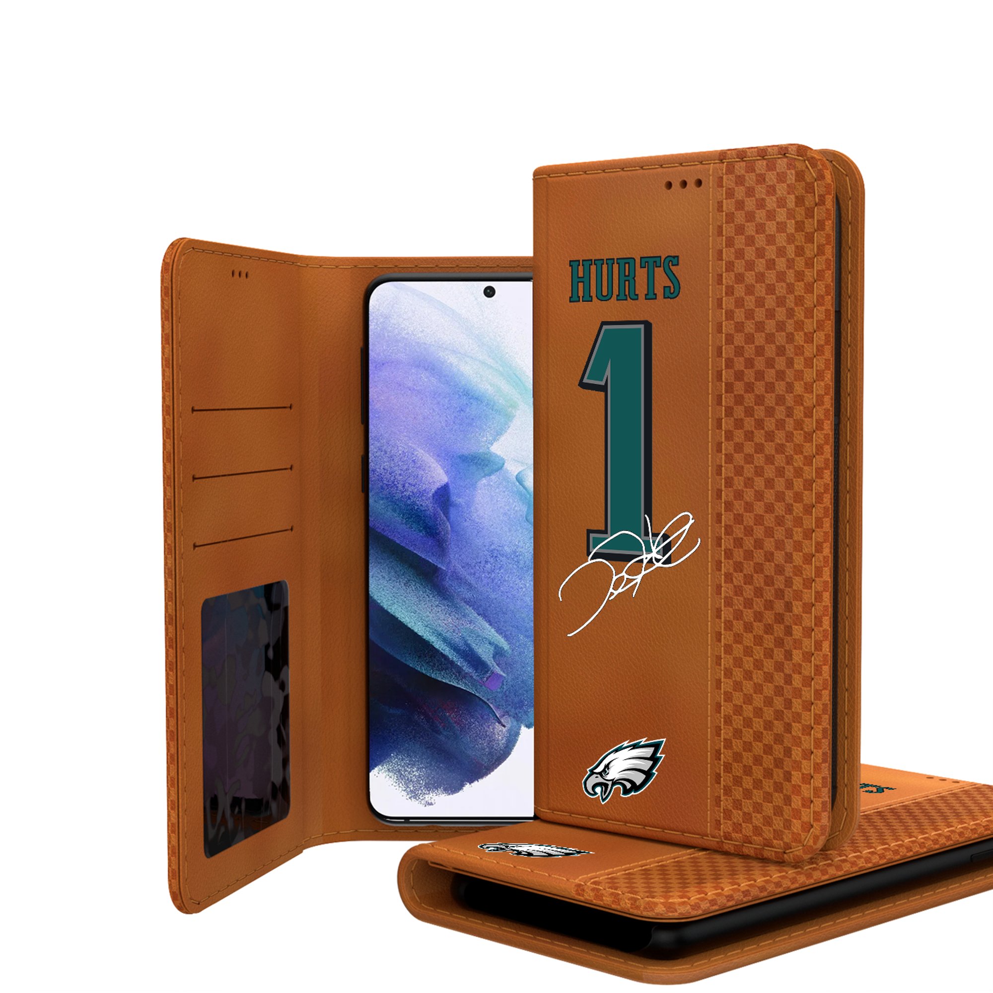 Keyscaper Jalen Hurts Brown Philadelphia Eagles Galaxy Folio Case