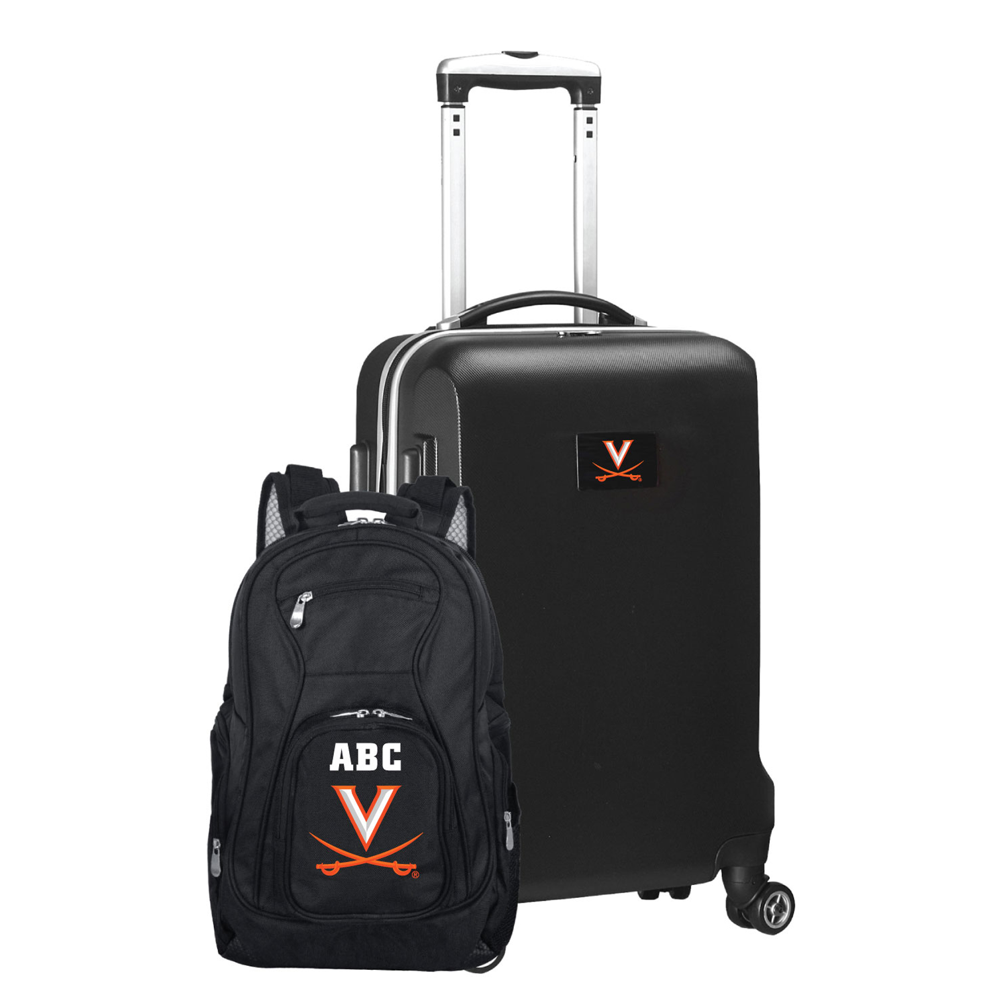 MOJO Black Virginia Cavaliers Personalized Deluxe 2-Piece Backpack & Carry-On Set - Image 4