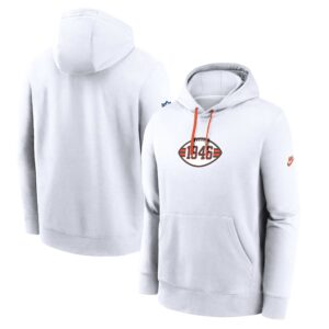 Men's Nike  White Cleveland Browns 2023 Sideline Club Alternate Tri-Blend Pullover Hoodie